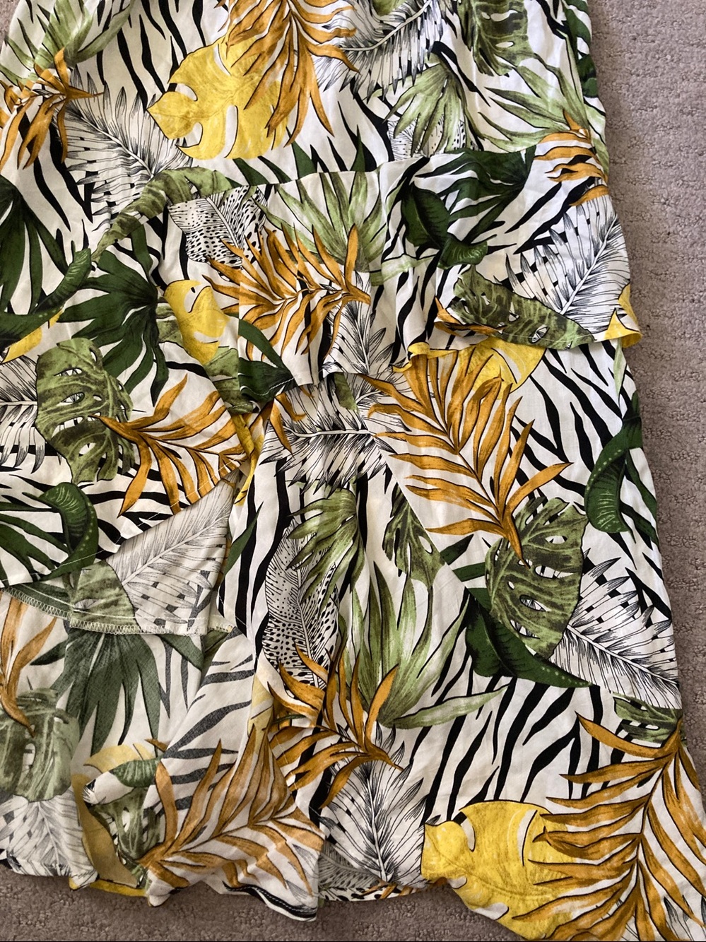 Abel The Label one-shoulder tropical leaf dress, Medium. - Picture 3 of 10